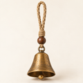 Rustic Brass-Tone Hanging Bell — view 1