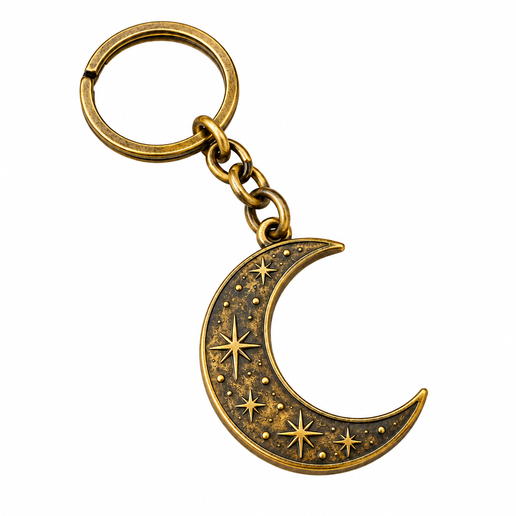 Crescent Moon & Stars Keychain — view 4