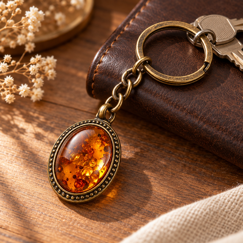Amber Oval Keychain — view 2