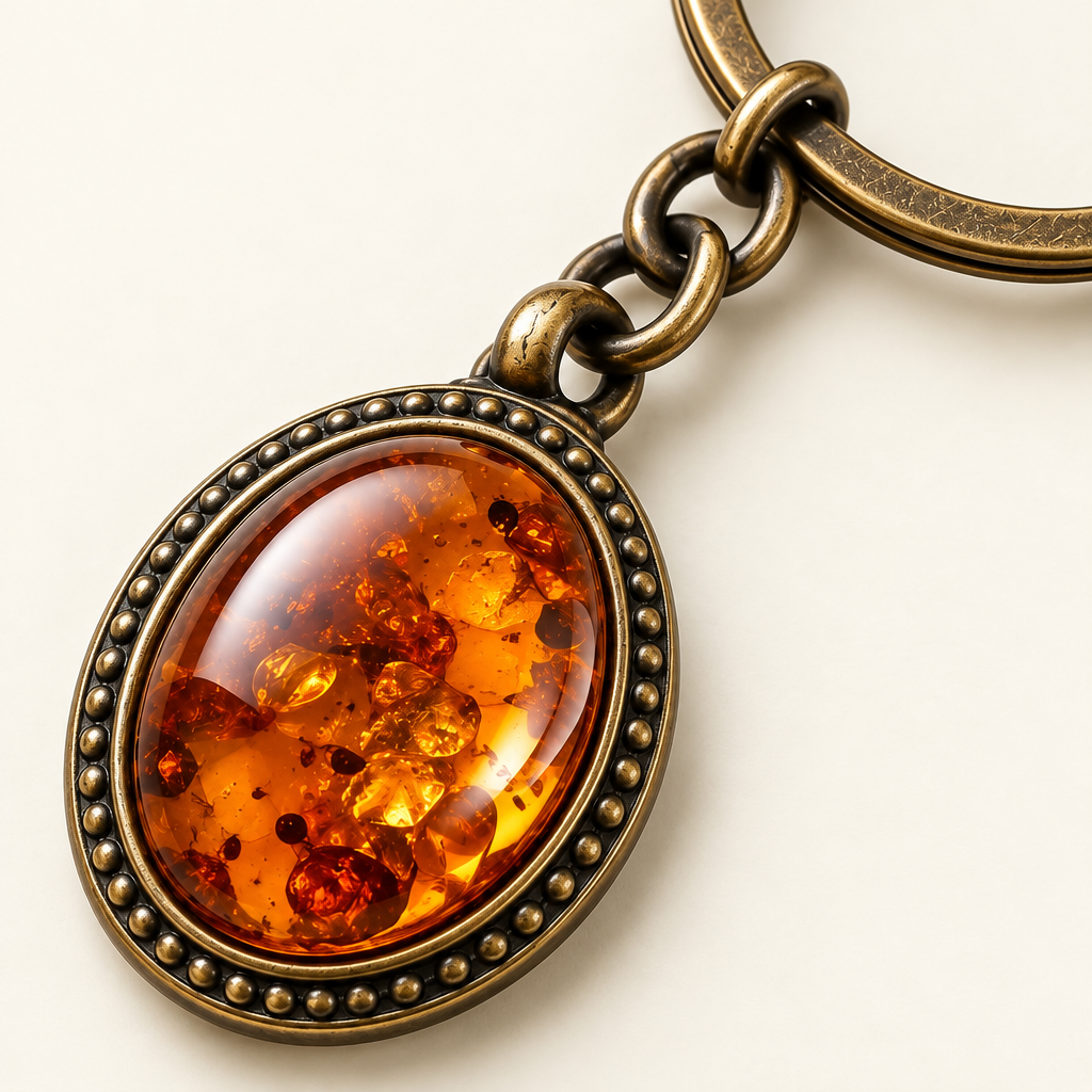 Amber Oval Keychain — view 3