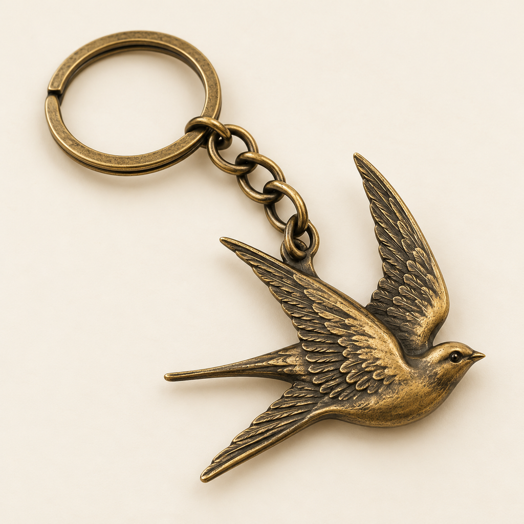 Vintage Swallow Keychain — view 1
