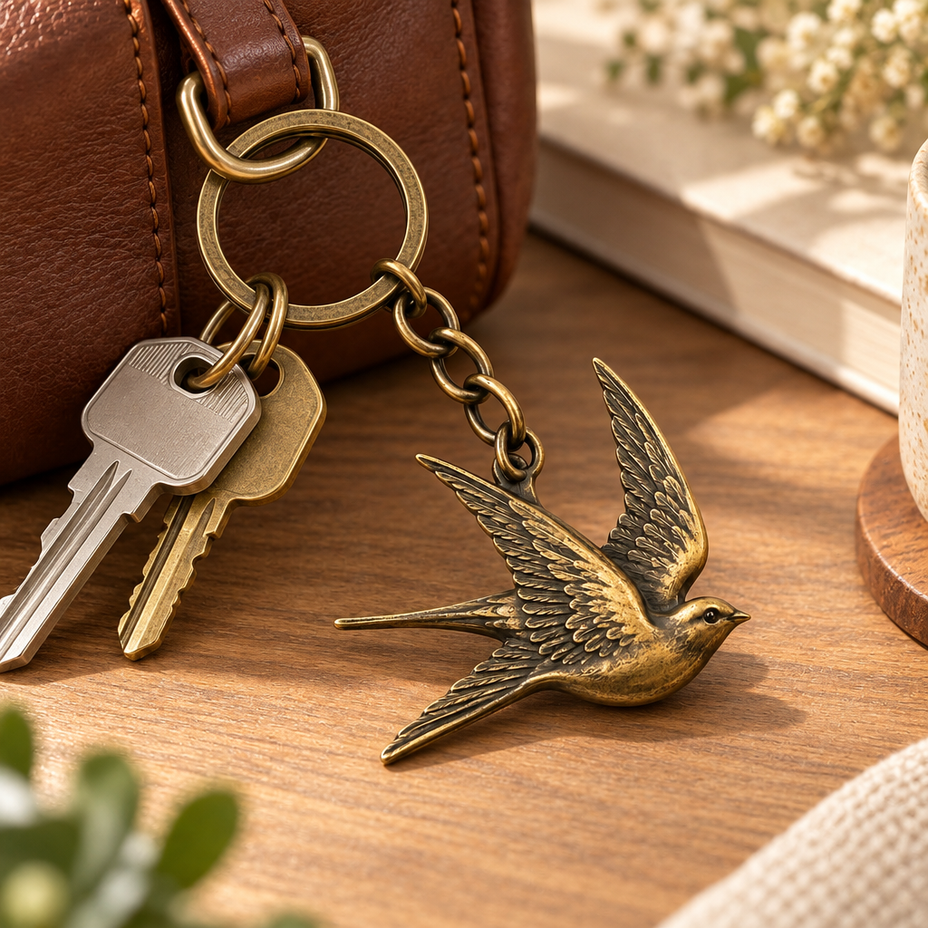 Vintage Swallow Keychain — view 2