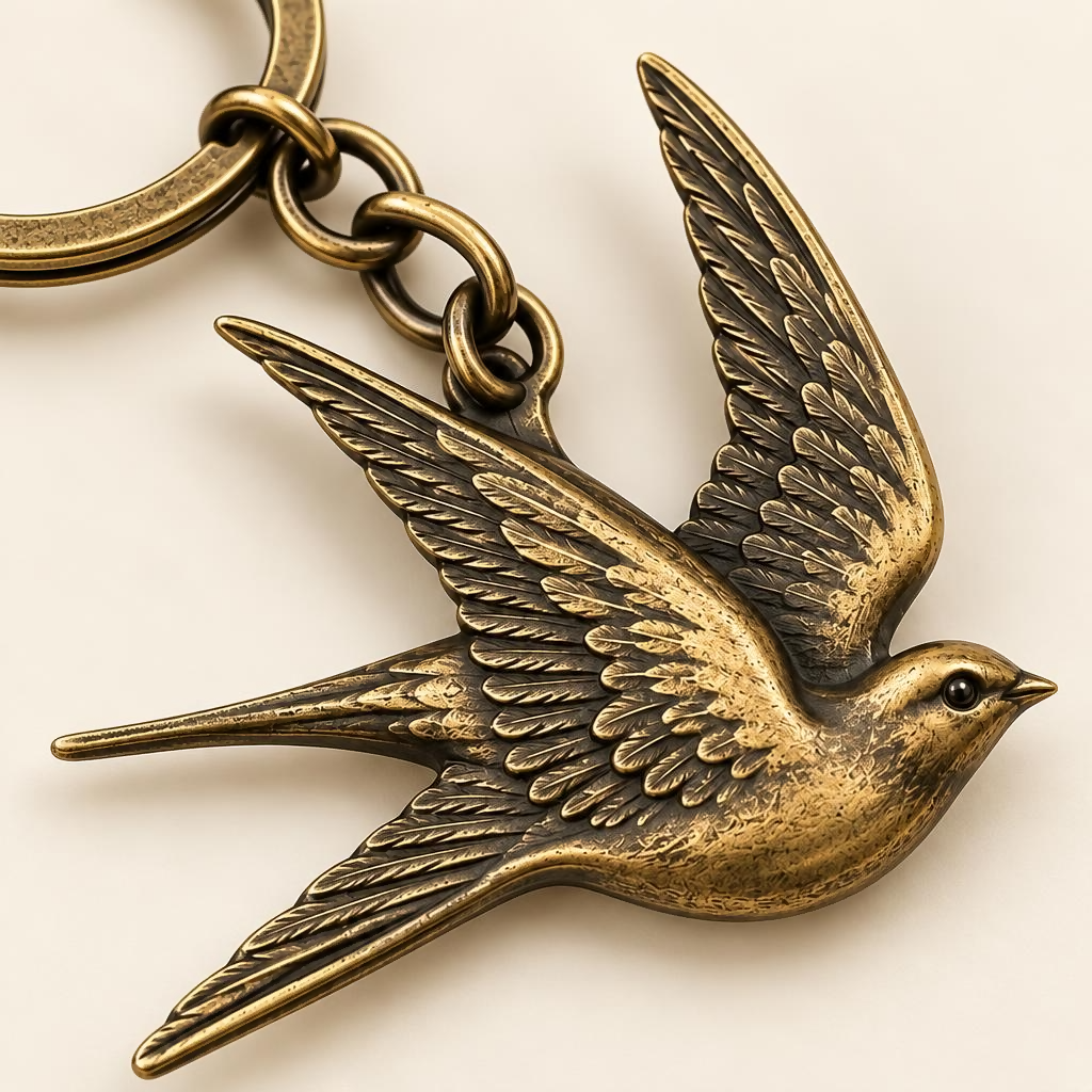 Vintage Swallow Keychain — view 3