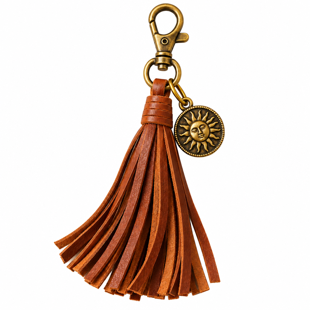 Cognac Tassel & Sun Bag Charm — view 4